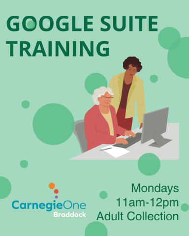 Woman standing over another woman who is seated in front of a computer