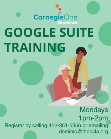 Woman standing over another woman who is seated in front of a computer