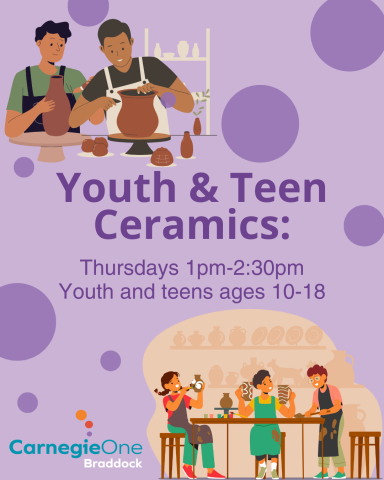 Youth working with clay and ceramics