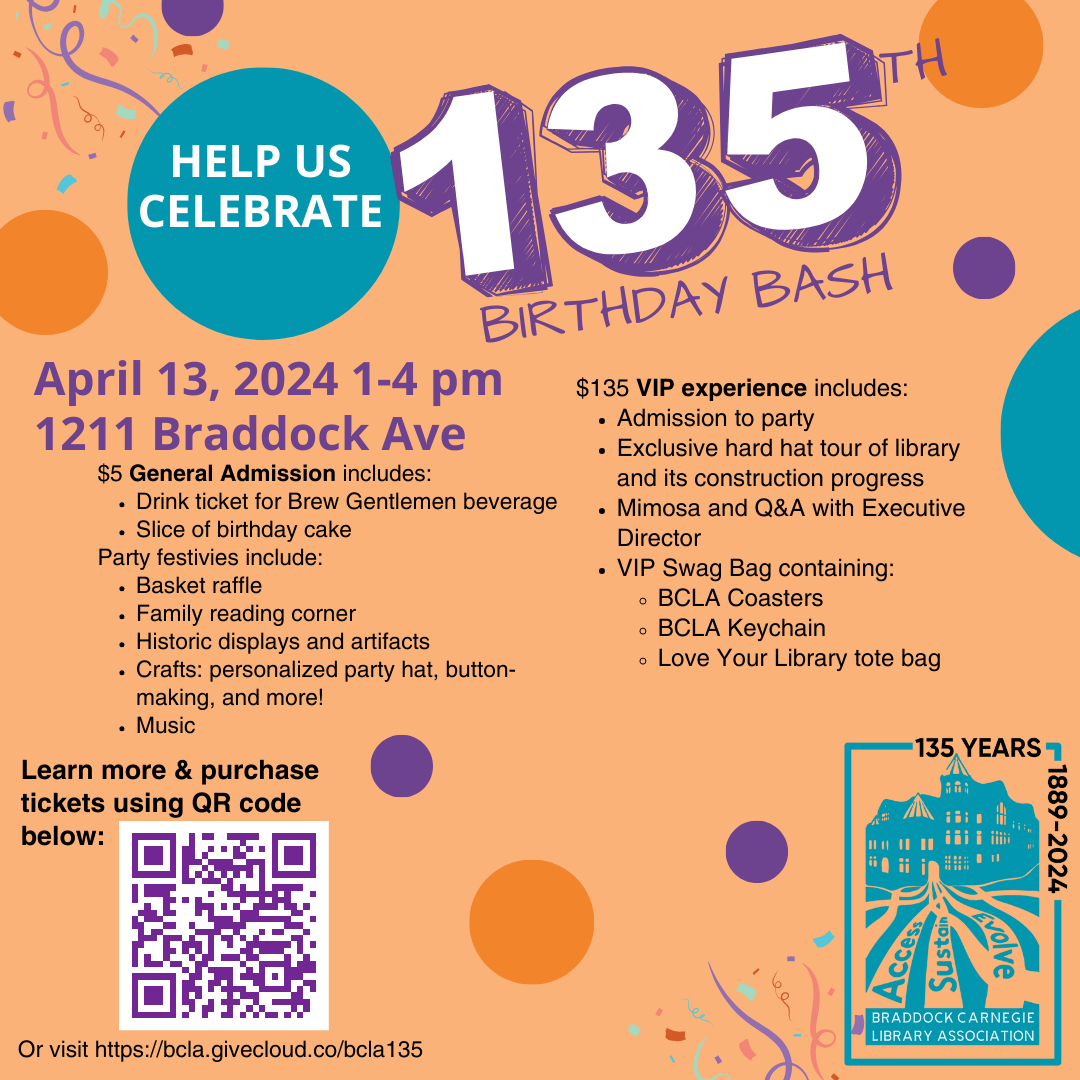 Promotional image with a bold graphic of the number 135 and colorful dots.